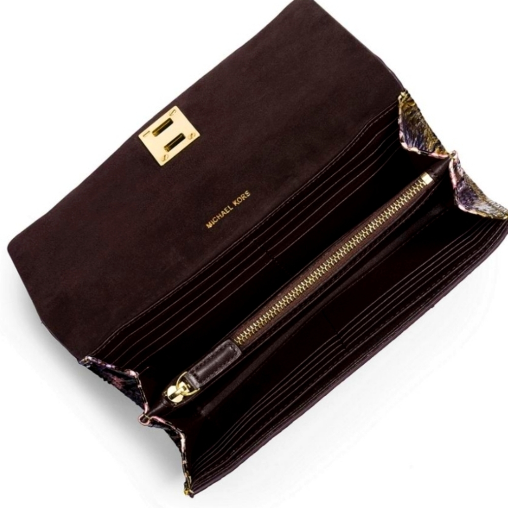 Michael Kors Clutch Anaconda Python Miranda Conti… - image 8